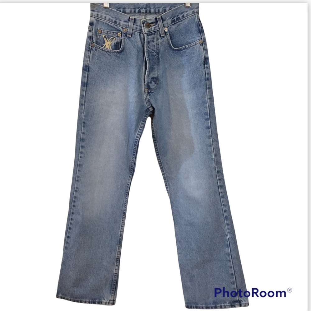 Vintage Manager High Waisted Light Wash Straight Leg Jeans Size 26